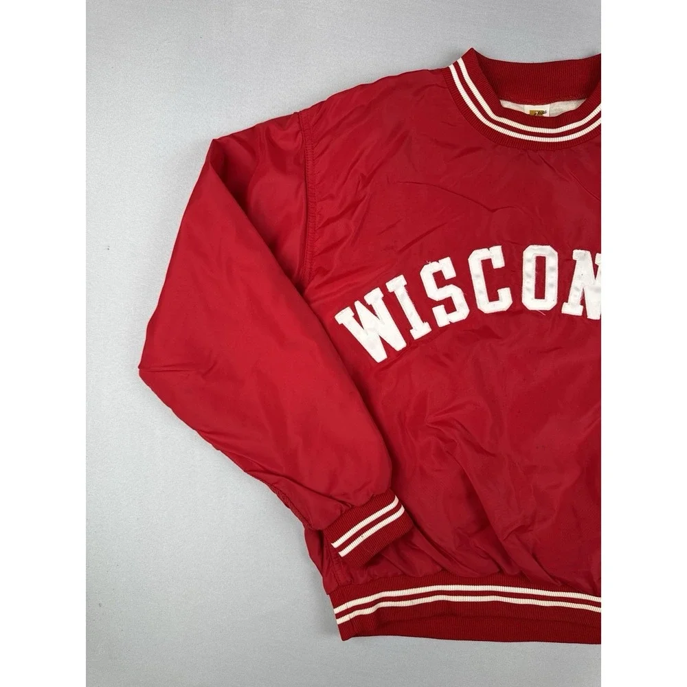 Vintage 70s Russell Athletic Wisconsin Badgers Lined Nylon Windbreaker USA M